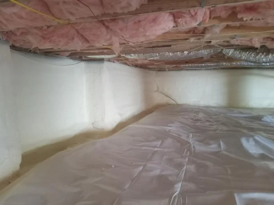 Crawl space encapsulation with closed-cell spray foam for Roof Maintenance in Woodbury
